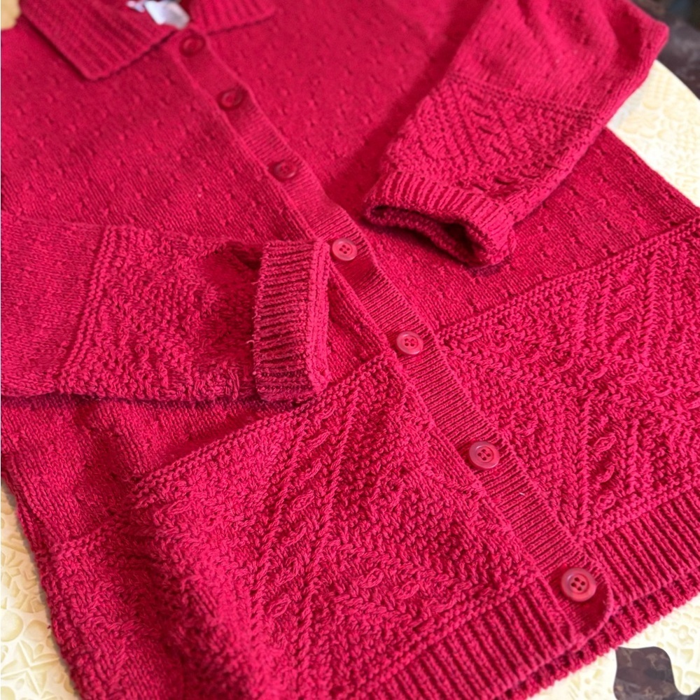 Vintage Northern Reflections Cherry Red Cardigan - Picture 3 of 8